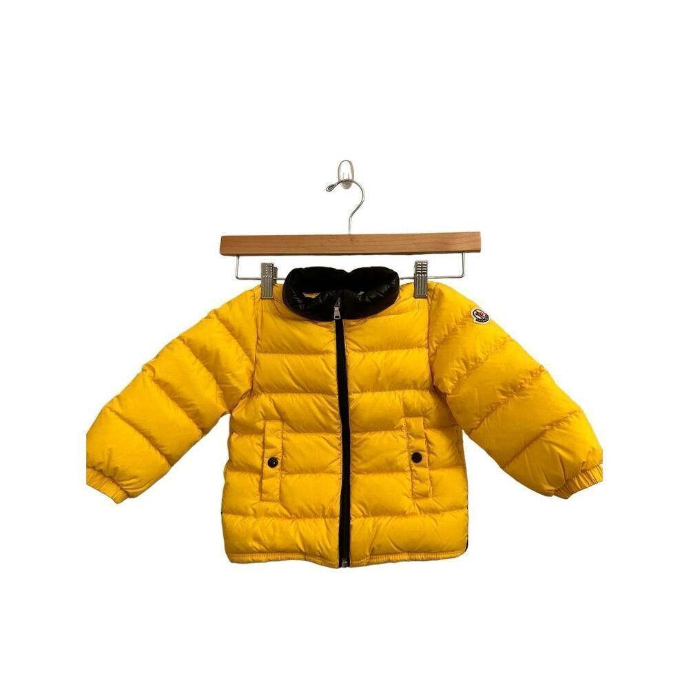 Moncler puffer yellow with logo 18-24 mo authentic GUC!!
